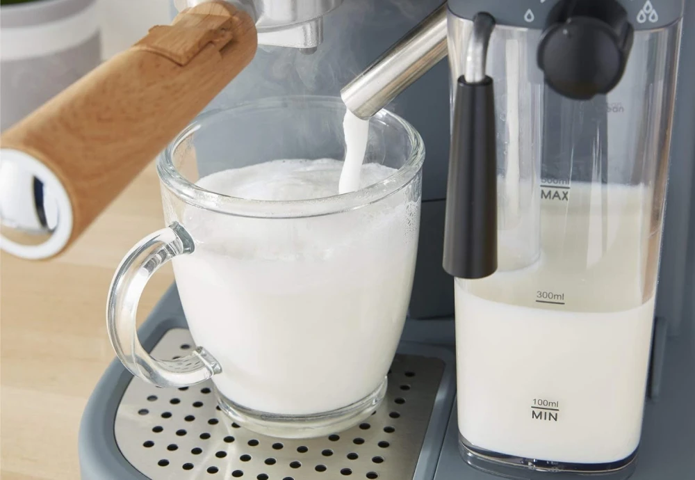 espresso machine with milk steamer and grinder